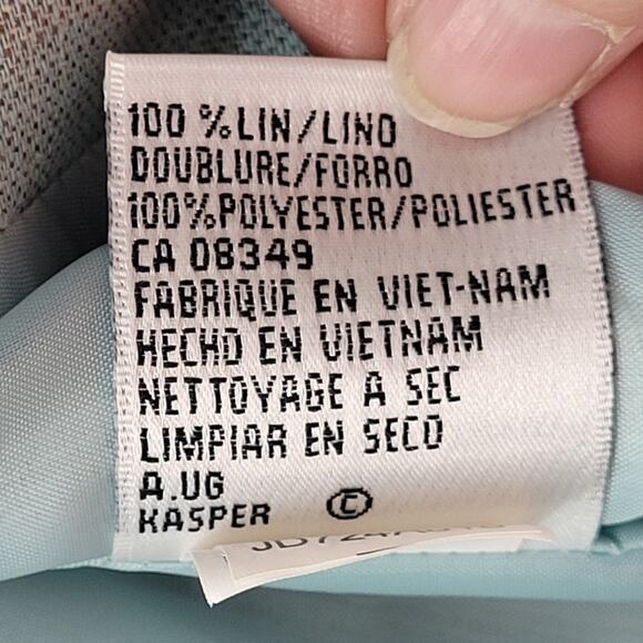 Le Suit Vintage 90s Pastel Linen Ladies Single Breasted Midi‎ Skirt Suit Set - Picture 15 of 16